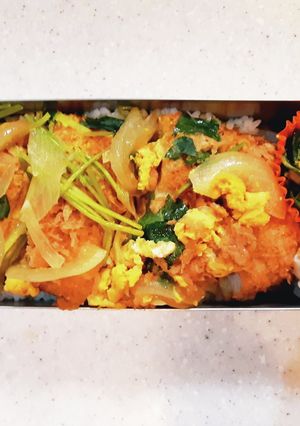 高校生弁当覚え書き82カツ丼弁当　-レシピのメイン写真