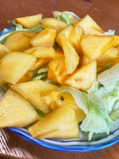 レタスとカボスの柿サラダ-レシピのメイン写真