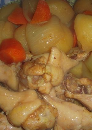 A圧力鍋で鶏手羽のカレー風味肉じゃが-レシピのメイン写真