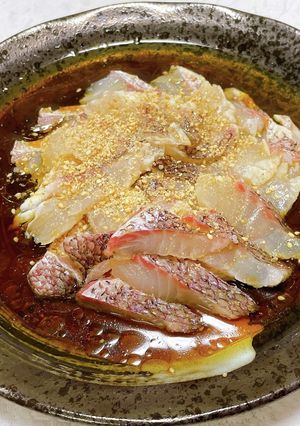 鯛の松皮造り〜すりゴマカルパッチョ〜-レシピのメイン写真