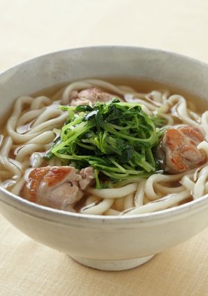 豆苗のせ鶏うどん-レシピのメイン写真