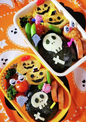 キャラ弁☆ウキウキハロウィン☆ドクロ弁当-レシピのメイン写真
