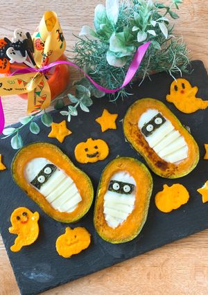 ハロウィン*パンプキンエッグミイラ-レシピのメイン写真