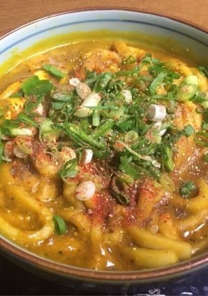 カレーうどん…かと思いきやカボチャうどん-レシピのメイン写真