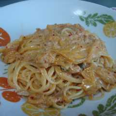รูปของ ツナとキムチのクリームパスタ