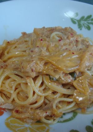 ツナとキムチのクリームパスタ-レシピのメイン写真