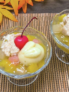 シークワーサージュレでフルーツあんみつ☆-レシピのメイン写真
