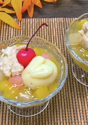 シークワーサージュレでフルーツあんみつ☆-レシピのメイン写真