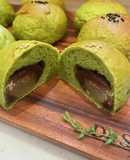 和スイーツ風栗の甘露煮と抹茶のあんぱん