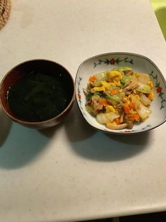 中華炒め、わかめスープ-レシピのメイン写真
