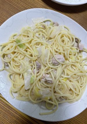 白菜とクリームスパゲッティ-レシピのメイン写真