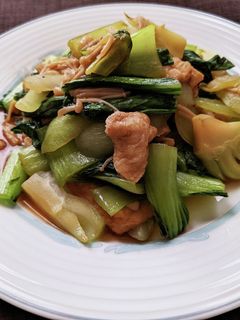 チンゲン菜と油揚げのオイスターソース炒め-レシピのメイン写真