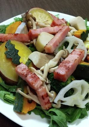 根菜ときのこのホットサラダ-レシピのメイン写真