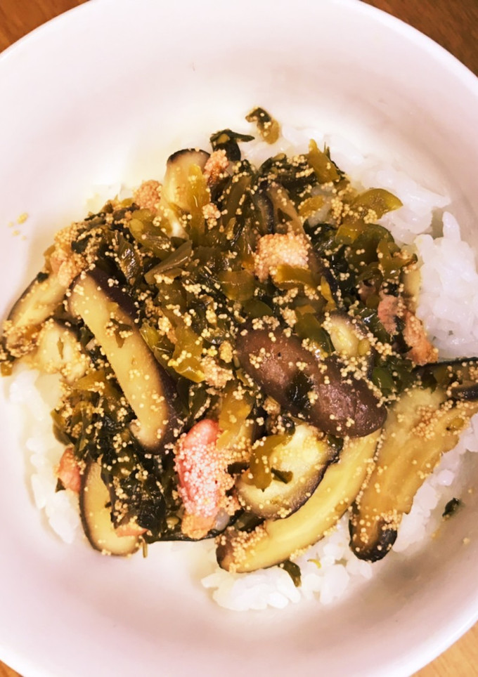 高菜漬けとシイタケ焼きたらこのごま油炒め-レシピのメイン写真
