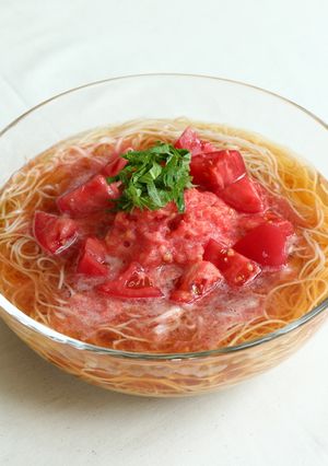 【無骨メシ】すりおろしトマトそうめん-レシピのメイン写真