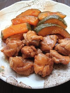 カボチャと鶏もも肉の甘辛煮物レンジで時短-レシピのメイン写真