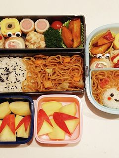 小学生(3年)双子のお弁当1-レシピのメイン写真