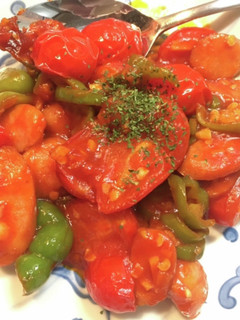 ピーマンとトマトのナポリタン炒め-レシピのメイン写真