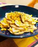 簡単レンコン・きのこ・コーンバター炒め
