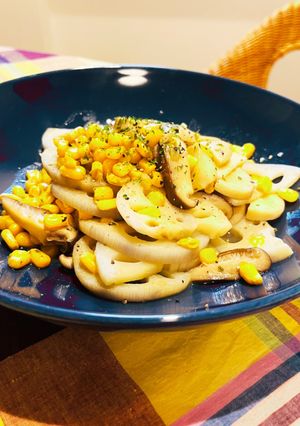 簡単レンコン・きのこ・コーンバター炒め-レシピのメイン写真