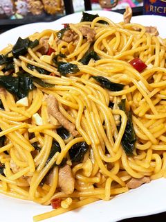 豚肉とわかめの和風パスタ-レシピのメイン写真