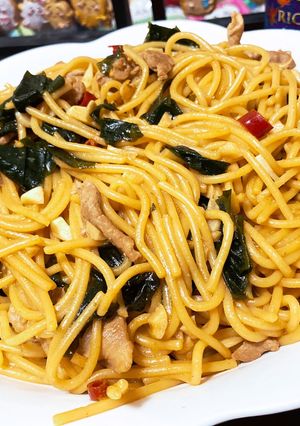 豚肉とわかめの和風パスタ-レシピのメイン写真