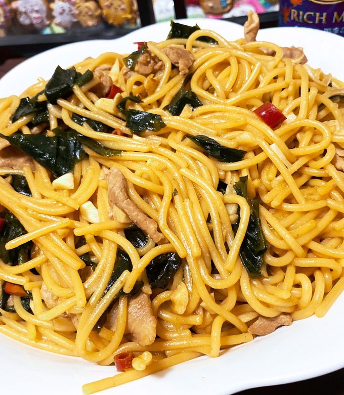 豚肉とわかめの和風パスタ-レシピのメイン写真