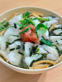 お茶漬けの素で時短!鱈の梅茶漬け-レシピのメイン写真