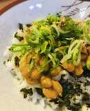 毎日の納豆●ネギ海苔・やまかけ納豆丼
