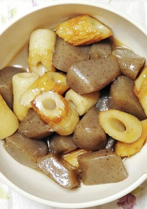 こんにゃくとちくわの甘煮-レシピのメイン写真