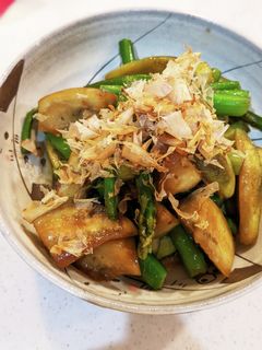 味付けは麺つゆだけ!ナスとアスパラ炒め★-レシピのメイン写真