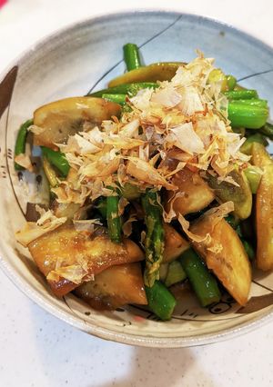 味付けは麺つゆだけ！ナスとアスパラ炒め★-レシピのメイン写真