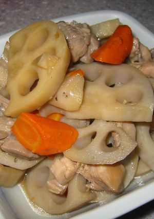 レンコンと鶏肉の普通の煮物-レシピのメイン写真