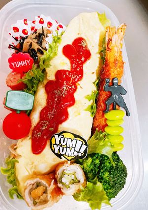 オムライス弁当の詰め方-レシピのメイン写真