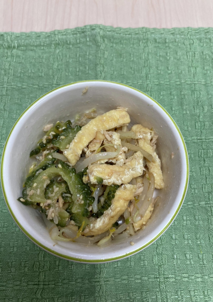 油揚げともやしと苦瓜の胡麻入りツナ炒め-レシピのメイン写真