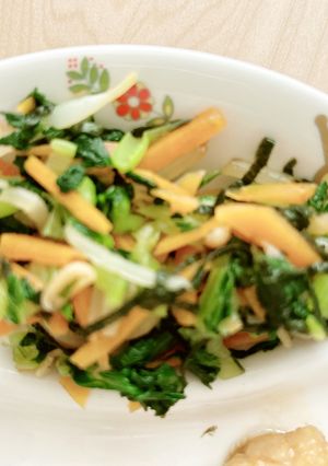 【保育園給食】青菜ともやしのいそ和え-レシピのメイン写真