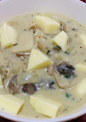 きのことチーズの豆乳スープ-レシピのメイン写真