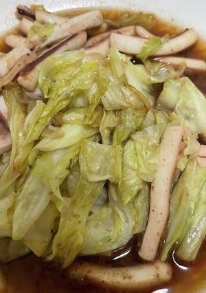 キャベツとするめいかのポン酢炒め-レシピのメイン写真