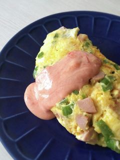 魚肉ソーセージとピーマンの簡単オムレツ-レシピのメイン写真