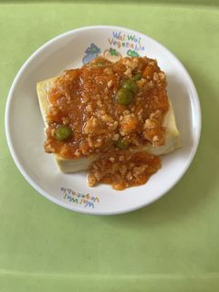 【保育園】豆腐ステーキのミートあんかけ-レシピのメイン写真