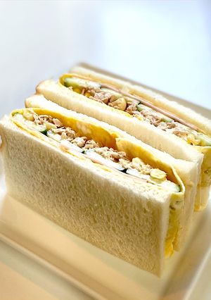 ベトベトにならない②ツナコーンマヨサンド-レシピのメイン写真