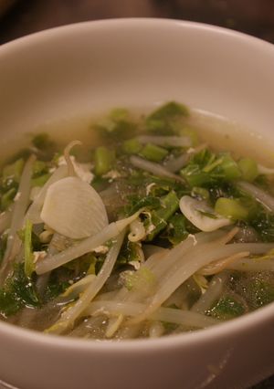 鶏の茹で汁で大根の葉スープ-レシピのメイン写真