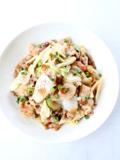 サッと炒めて【豚と水キムチの炒め物】-レシピのメイン写真