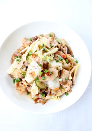 サッと炒めて【豚と水キムチの炒め物】-レシピのメイン写真