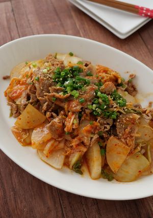 【5分でおかず】豚こまと大根のキムチ炒め-レシピのメイン写真