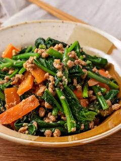 大豆のお肉とほうれん草のごまあえ-レシピのメイン写真