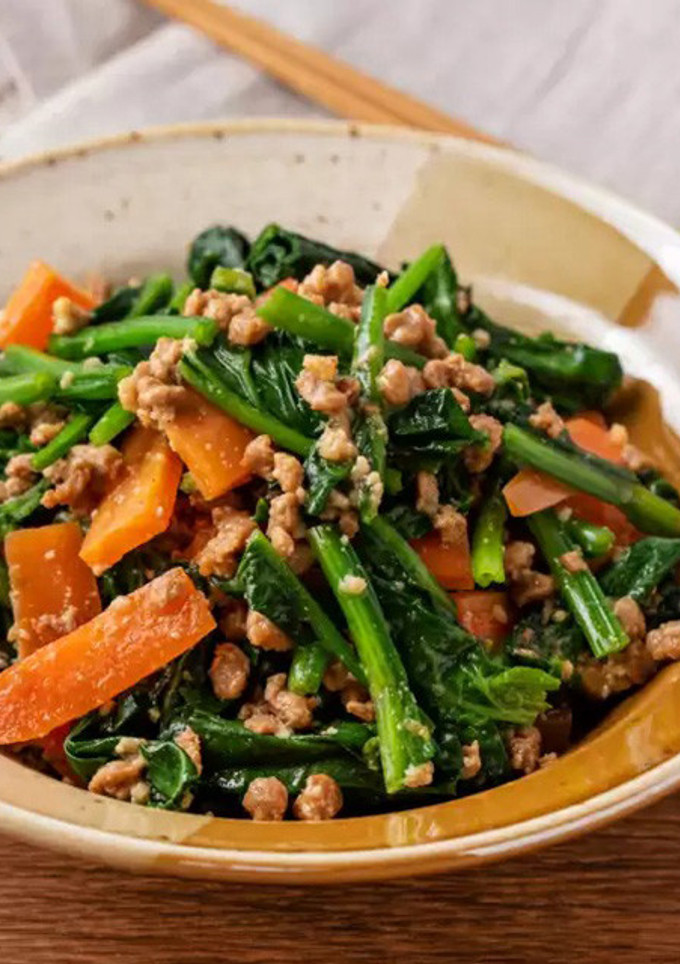 大豆のお肉とほうれん草のごまあえ-レシピのメイン写真