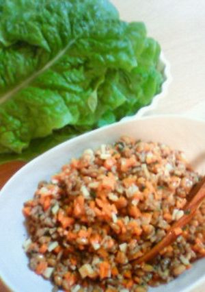 簡単!挽肉と納豆のレタス巻き-レシピのメイン写真