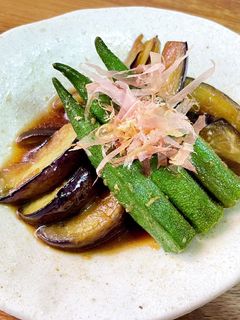 フライパンで簡単!茄子とオクラの焼き浸し-レシピのメイン写真