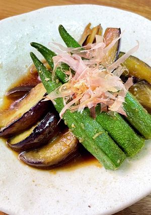 フライパンで簡単！茄子とオクラの焼き浸し-レシピのメイン写真